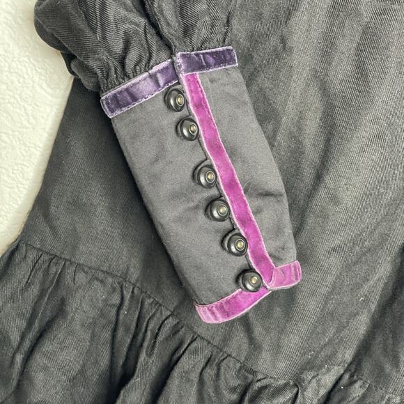 Mango MNG Black Tiered Long Sleeve Ribbon Dress Size XS - Picture 5 of 9